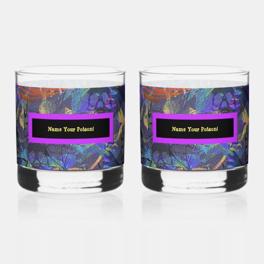 2つのセットの名前あなたの毒 ウイスキーグラス (裏面)