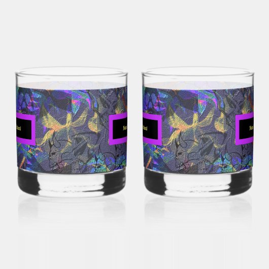 2つのセットの名前あなたの毒 ウイスキーグラス (右)