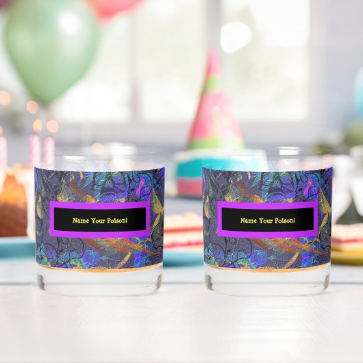 2つのセットの名前あなたの毒 ウイスキーグラス (インサイチュ (バースデー))