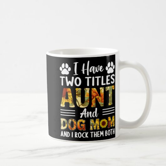 2つのタイトルを持っている叔母と犬の母の日サンフル コーヒーマグカップ (右)