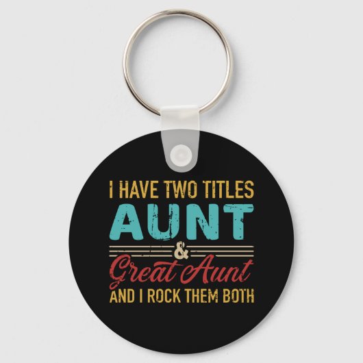 2つのタイトル叔母と叔母の素晴らしヴィンテージレトロ キーホルダー (正面)