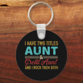 2つのタイトル叔母と叔母の素晴らしヴィンテージレトロ キーホルダー (正面)
