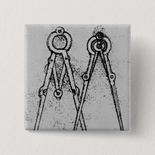 2つのタイプの調節可能開始コンパス 缶バッジ (正面)