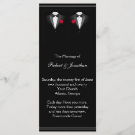 2つのタキシドスレッドローズゲイ結婚式 プログラム