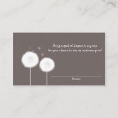 2つのタンポポ素朴おむつラッフルカード エンクロージャーカード (裏面)