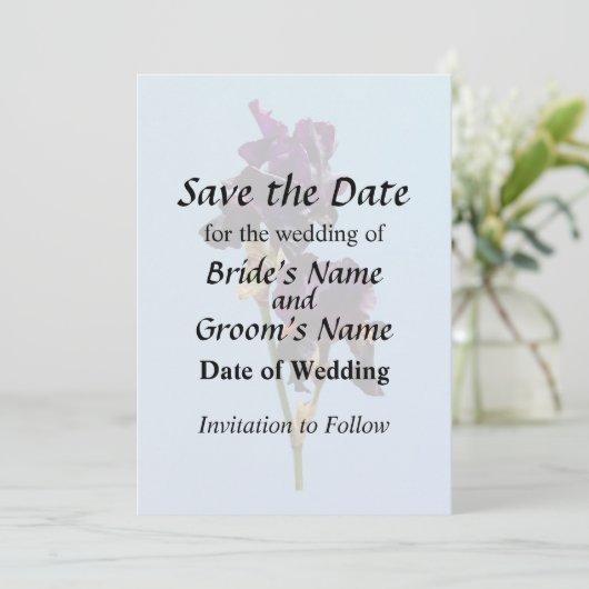 2つのダークパープルアイリスは日付を保存 セーブザデート (スタンド正面)