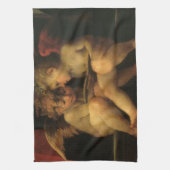 2つのチェル読ブのRosso Fiorentino、天使 キッチンタオル (縦)