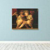 2つのチェル読ブのRosso Fiorentino、天使 キャンバスプリント (インサイチュ (ウッドフロア))