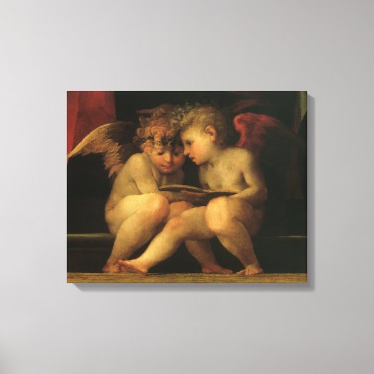 2つのチェル読ブのRosso Fiorentino、天使 キャンバスプリント (正面)