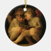 2つのチェル読ブのRosso Fiorentino、天使 セラミックオーナメント (正面)