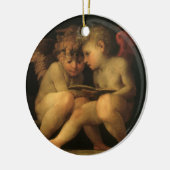 2つのチェル読ブのRosso Fiorentino、天使 セラミックオーナメント (左)