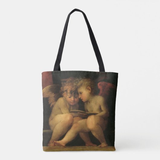 2つのチェル読ブのRosso Fiorentino、天使 トートバッグ (裏面)