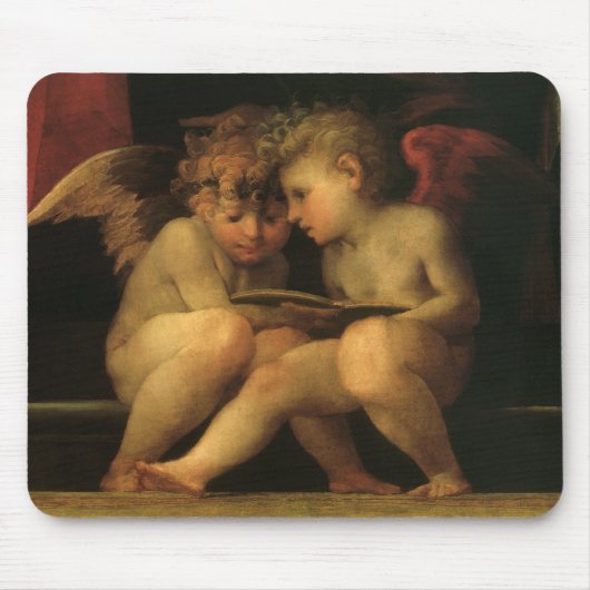 2つのチェル読ブのRosso Fiorentino、天使 マウスパッド (正面)
