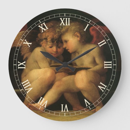 2つのチェル読ブのRosso Fiorentino、天使 ラージ壁時計 (正面)