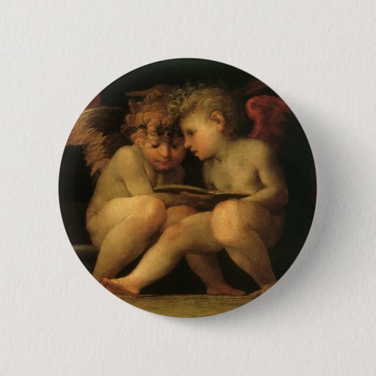 2つのチェル読ブのRosso Fiorentino、天使 缶バッジ (正面)