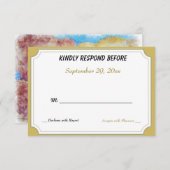 2つのテディー・ベアRSVP一緒の50年の 出欠カード (正面/裏面)