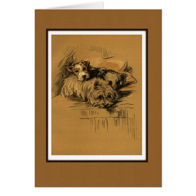 2つのテリア犬が抱き締める (正面)