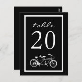 2つのテーブル番号用に構築された自転車(黒) ポストカード (正面/裏面)