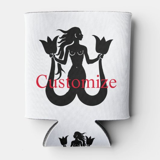 2つのテールマーメイドシルエットThunder_Cove 缶クーラー (正面)