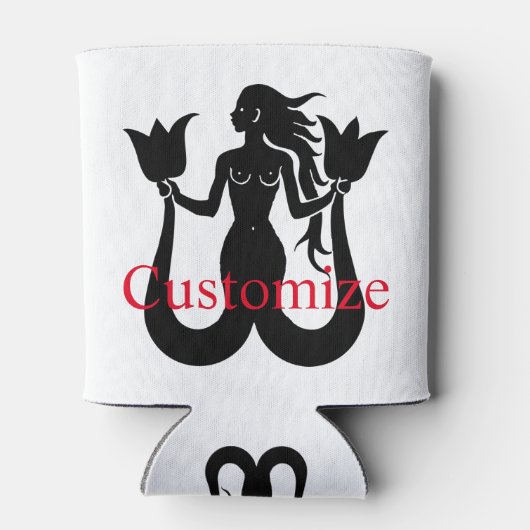 2つのテールマーメイドシルエットThunder_Cove 缶クーラー (裏面)