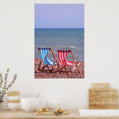 2つのデッキチェアのビーチ ポスター (キッチン)