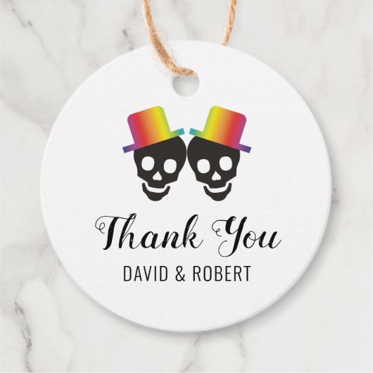 2つのトイレと紙吹雪ありがとうゲイ結婚ズ フェイバータグ (正面)