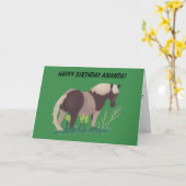 2つのトーンブラウンとタンホースの誕生日カード カード (黄色い花)