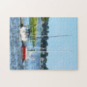 2つのドッキング帆船北歩き、CT ジグソーパズル (横)