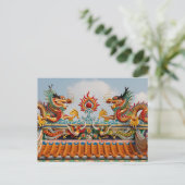 2つのドラゴンテンプルとタイバンコクのカード ポストカード (スタンド正面)