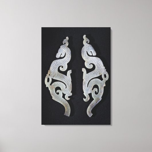 2つのドラゴン、紀元前475-221年 キャンバスプリント (正面)