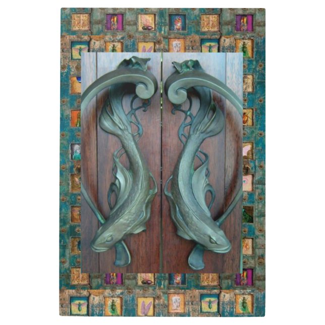 2つのドルフィンドア メタルプリント (正面)