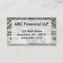 2つのドル札の名刺のシート