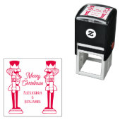 2つのナツクラッカーメリークリスマスカップルのファム名 セルフインキングスタンプ (インサイチュ)