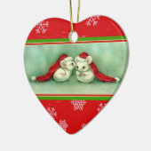 2つのネズミはクリスマスの秘密のオーナメントを備えています セラミックオーナメント (左)
