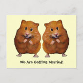 2つのハムスター救：日付：結婚 案内ポストカード (正面)