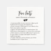 2つのハートかわいいロマンチックなおもしろいファクト結婚ズ スタンダードカクテルナプキン (正面)