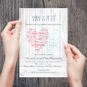 2つのハートが一緒に打つ/素朴甘結婚い 招待状