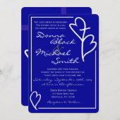 2つのハートが交差する宗教的な結婚式の招待状 招待状 (正面/裏面)