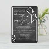 2つのハートが交差する宗教的な結婚式の招待状 招待状 (スタンド正面)