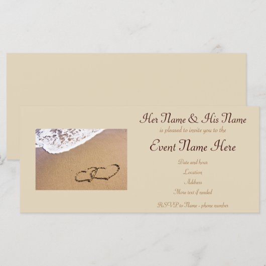 2つのハートが砂の中に (正面/裏面)