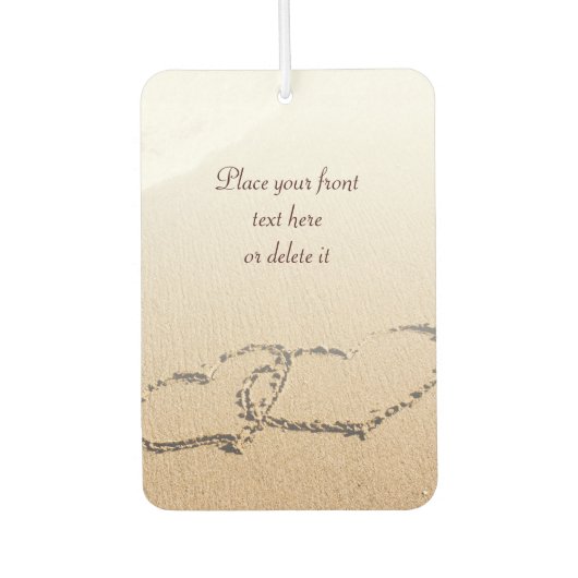 2つのハートが砂の中に カーエアーフレッシュナー (正面)