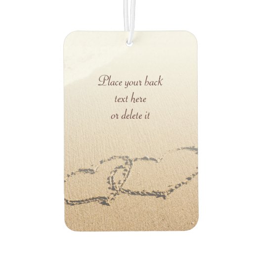 2つのハートが砂の中に カーエアーフレッシュナー (裏面)