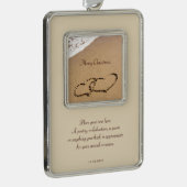 2つのハートが砂の中に シルバープレートフレームオーナメント (右)