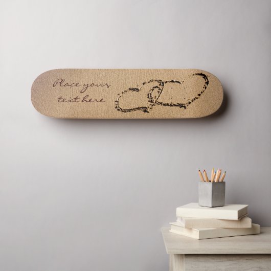 2つのハートが砂の中に スケートボード (ウォールアート (横))