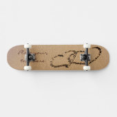 2つのハートが砂の中に スケートボード (横)