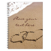 2つのハートが砂の中に ノートブック (正面)