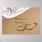 2つのハートが砂の中に ポスター (正面)