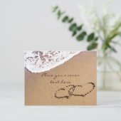 2つのハートが砂の中に ポストカード (スタンド正面)