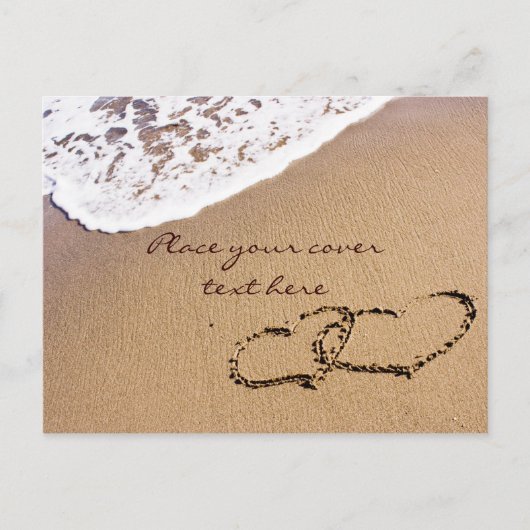 2つのハートが砂の中に ポストカード (正面)