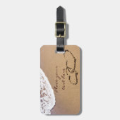 2つのハートが砂の中に ラゲッジタグ (正面縦)